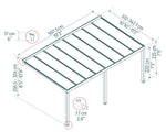 Palram-Canopia Stockholm 11' x 19' Patio Cover - Gray/Clear-HG9459-Garage Giant 