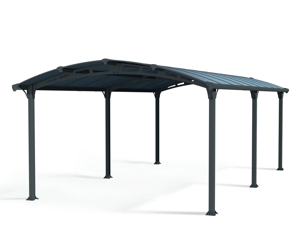 Palram-Canopia Arcadia 6400 12' x 21' Carport - Gray/Gray-HG9117-Garage Giant
