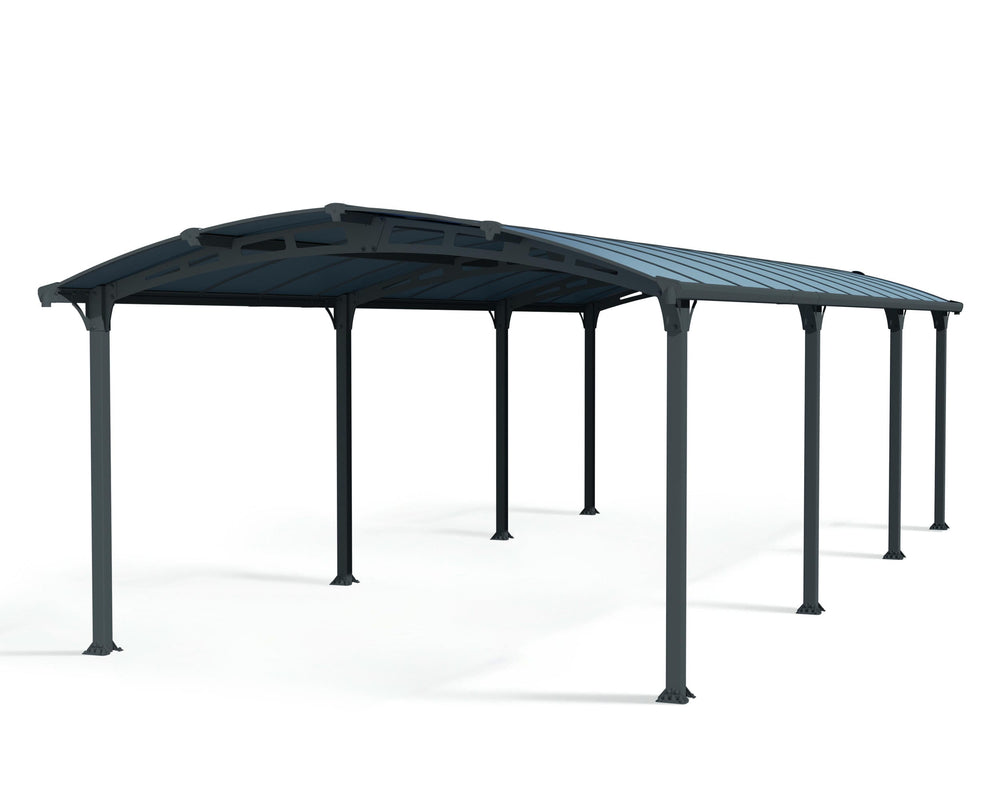 Palram-Canopia Arcadia 8500 12' x 28' Carport - Gray/Gray-HG9119-Garage Giant