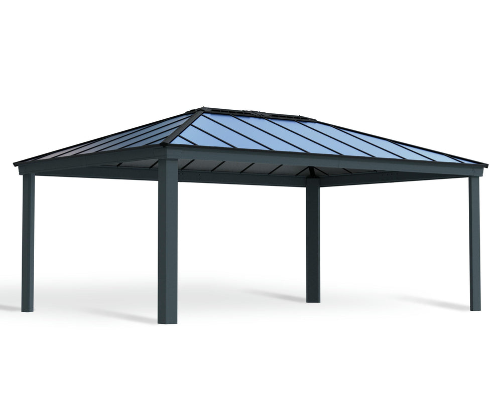 Palram-Canopia Dallas 14' x 20' Gazebo - Gray/Gray-HG9157-Garage Giant