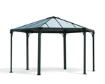 Palram-Canopia Monaco Hexagon Garden Gazebo (Grey / Bronze)-HG9160-Garage Giant 