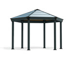 Palram-Canopia Roma Hexagon Garden Gazebo (Grey / Bronze)-HG9180-Garage Giant 