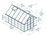 Palram-Canopia Balance 8' x 12' Greenhouse (Green)-HG6112G-Garage Giant 