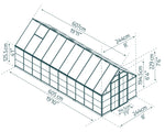 Palram-Canopia Balance 8' x 20' Greenhouse (Green)-HG6120G-Garage Giant 