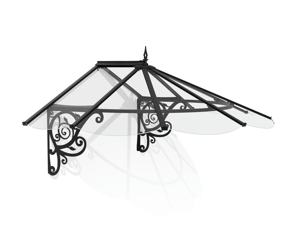 Palram-Canopia Lily 1780 6' x 4' Awning - Black/Clear-HG9575-Garage Giant