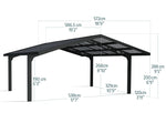 Palram-Canopia Sydney Wave Double Carport Apex Style - Black/Solar Gray-HG9093-Garage Giant 