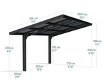 Palram-Canopia Sydney Wave Single Carport - Black/Solar Gray-HG9095-Garage Giant 