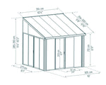 Palram-Canopia SanRemo 10' x 10' Patio Enclosure - White/White-HG9070-Garage Giant 