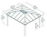 Palram-Canopia Dallas 4300 14' x 12' Gazebo - Gray/Gray-HG9142-Garage Giant 