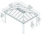 Palram-Canopia Dallas 4900 16' x 12' Gazebo - Gray/Gray-HG9145-Garage Giant 