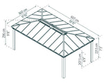 Palram-Canopia Dallas 6100 20' x 12' Gazebo - Gray/Gray-HG9148-Garage Giant 