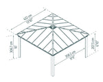 Palram-Canopia Colorado 14' x 14' Carport - Gray/Gray-HG9137-Garage Giant 