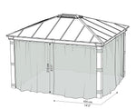 Palram-Canopia Dallas 14' x 14' Netting Set - 4 Piece-HG2012-Garage Giant 