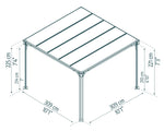 Palram-Canopia 10' x 10' Milano 3000 Gazebo (Grey / Bronze)-HG9172-Garage Giant 