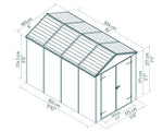 Palram-Canopia Rubicon 6' x 10' Shed - Gray-HG9710GY-1B-Garage Giant 