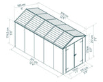 Palram-Canopia Rubicon 6' x 12' Shed - Gray-HG9712GY-Garage Giant 