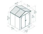 Palram-Canopia Rubicon 6' x 5' Shed - Gray-HG9705GY-Garage Giant 