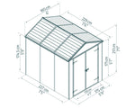 Palram-Canopia Rubicon 6' x 8' Shed - Gray-HG9708GY-Garage Giant 