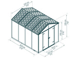 Palram-Canopia Rubicon 8' x 10' Shed - Gray-HG9731GY-Garage Giant 