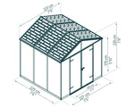 Palram-Canopia Rubicon 8' x 8' Shed - Gray-HG9730GY-Garage Giant 