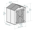Palram-Canopia SkyLight 6' x 5' Storage Shed (Grey)-HG9605GY-Garage Giant 