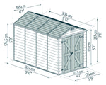 Palram-Canopia SkyLight 6' x 10' Storage Shed (Tan)-HG9610T-Garage Giant 