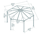 Palram-Canopia Monaco Hexagon Garden Gazebo (Grey / Bronze)-HG9160-Garage Giant 