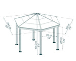 Palram-Canopia Roma Hexagon Garden Gazebo (Grey / Bronze)-HG9180-Garage Giant 