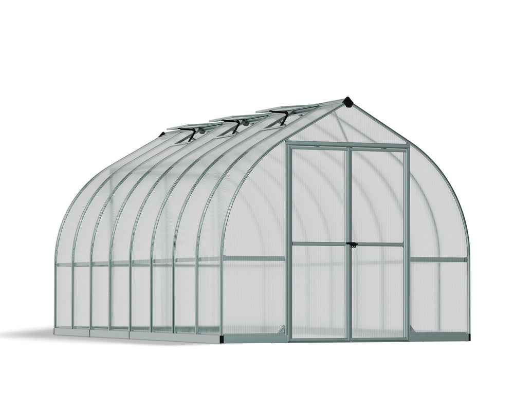Palram-Canopia Bella 8' x 16' Hobby Greenhouse Kit (Silver)-HG5416-Garage Giant