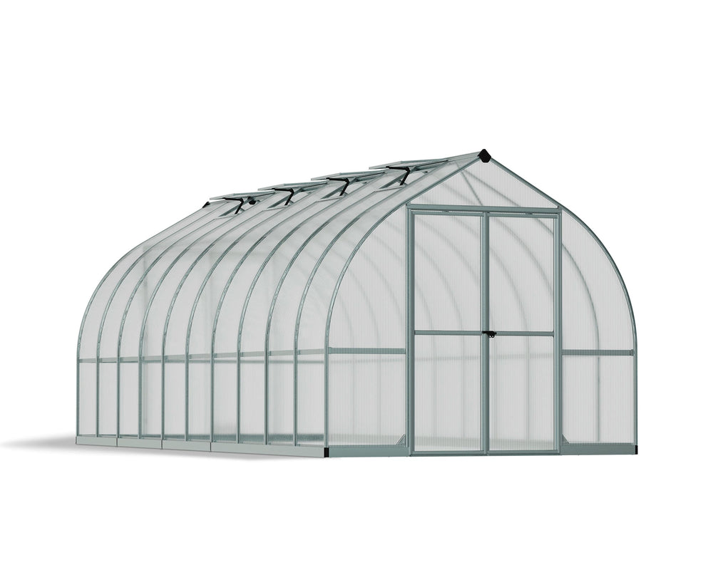 Palram-Canopia Bella 8' x 20' Hobby Greenhouse Kit (Silver)-HG5420-Garage Giant