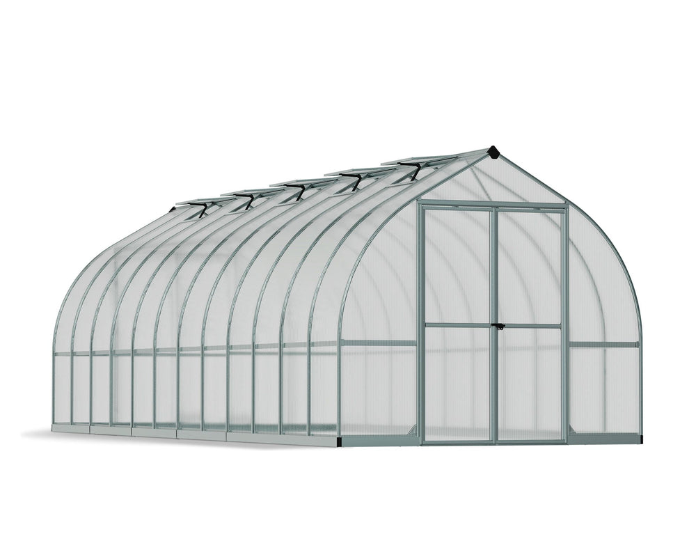 Palram-Canopia Bella 8' x 24' Greenhouse - Silver-HG5424-Garage Giant