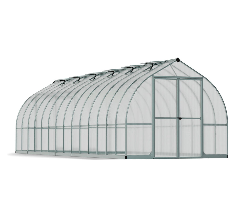 Palram-Canopia Bella 8' x 28' Greenhouse - Silver-HG5428-Garage Giant
