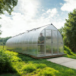Palram-Canopia Bella 8' x 28' Greenhouse - Silver-HG5428-Garage Giant 