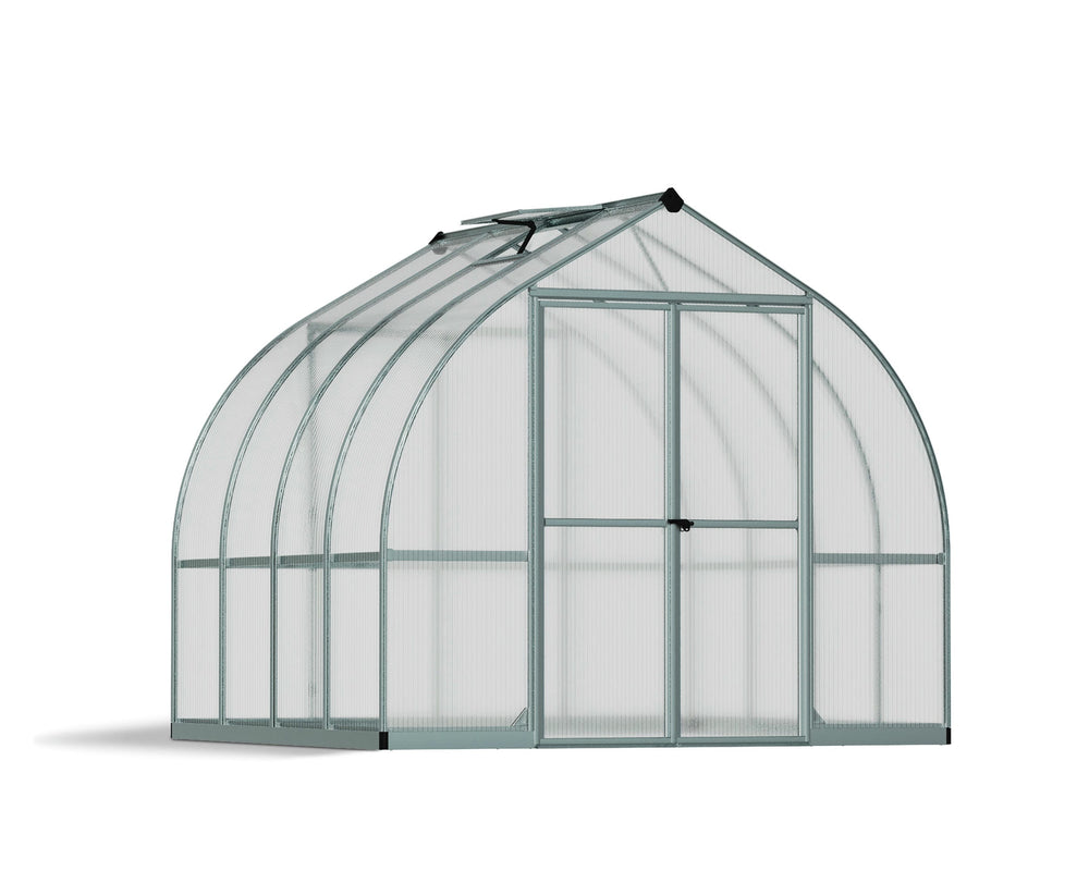 Palram-Canopia Bella 8' x 8' Hobby Greenhouse Kit (Silver)-HG5408-Garage Giant