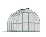 Palram-Canopia Bella 8' x 8' Hobby Greenhouse Kit (Silver)-HG5408-Garage Giant 