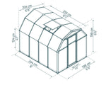 Palram-Canopia EcoGrow 6' x 8' Greenhouse - Green-HG7008-Garage Giant 