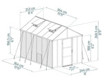 Palram-Canopia Glory 8' x 12' Greenhouse Kit (Grey)-HG5612-Garage Giant 