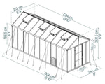 Palram-Canopia Glory 8' x 20' Greenhouse Kit (Grey)-HG5620-Garage Giant 