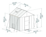 Palram-Canopia Glory 8' x 8' Greenhouse Kit (Grey)-HG5608-Garage Giant 