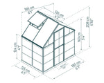 Palram-Canopia Hybrid 6' x 4' Greenhouse - Gray-HG5504Y-Garage Giant 