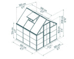 Palram-Canopia Hybrid 6' x 6' Greenhouse - Silver-HG5506-1B-Garage Giant 