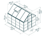 Palram-Canopia Hybrid 6' x 8' Greenhouse - Black-HG5508K-Garage Giant 