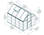 Palram-Canopia Hybrid 6' x 8' Greenhouse (Green)-HG5508G-1B-Garage Giant 