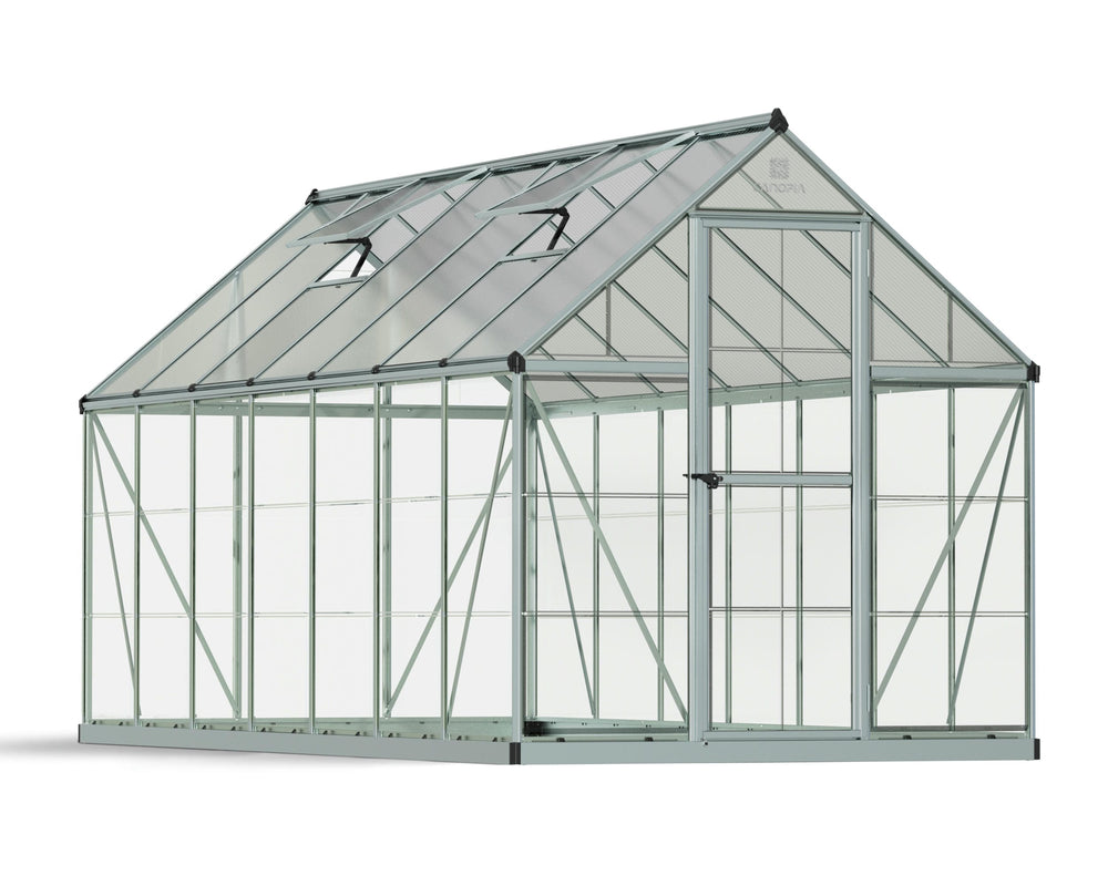 Palram-Canopia Hybrid 6' x 14' Greenhouse (Silver)-HG5514-Garage Giant