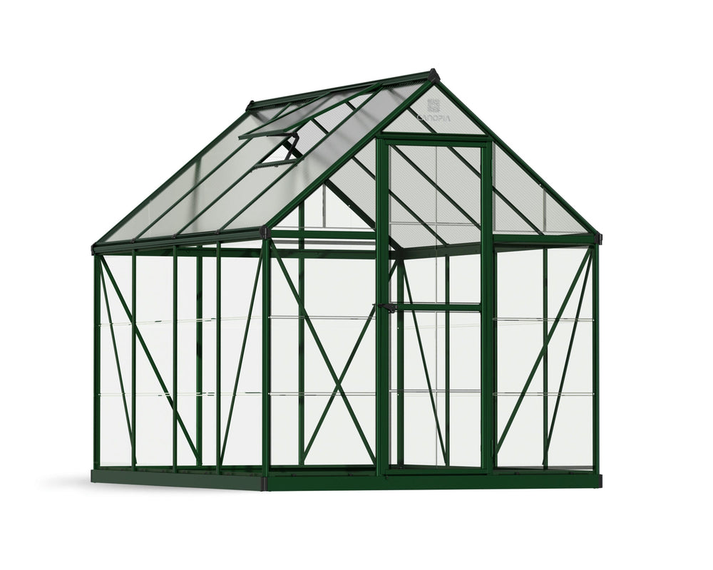 Palram-Canopia Hybrid 6' x 8' Greenhouse (Green)-HG5508G-1B-Garage Giant