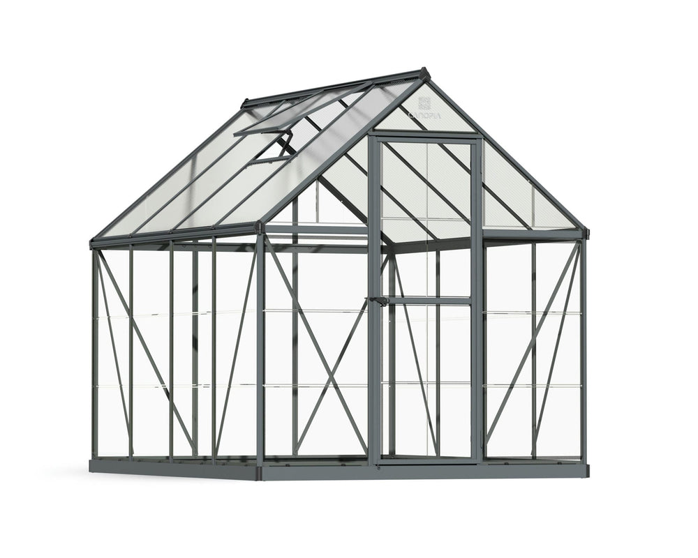 Palram-Canopia Hybrid 6' x 8' Greenhouse - Gray-HG5508Y-Garage Giant