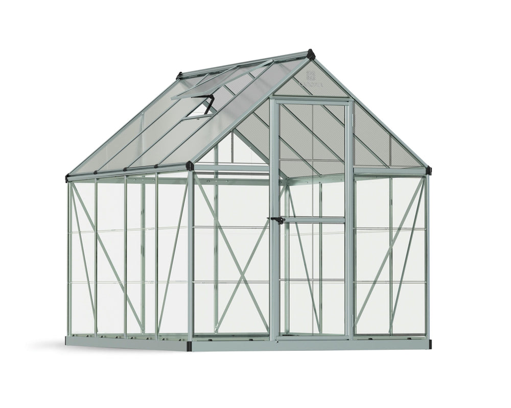 Palram-Canopia Hybrid 6' x 8' Greenhouse (Silver)-HG5508-Garage Giant