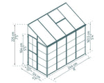 Palram-Canopia Hybrid Lean-To 4' x 8' Greenhouse (Silver)-HG5548-Garage Giant 