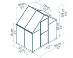 Palram-Canopia Mythos 6' x 4' Hobby Greenhouse (Silver)-HG5005-Garage Giant 