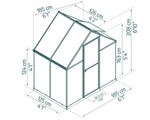 Palram-Canopia Mythos 6' x 4' Greenhouse - Gray-HG5005Y-Garage Giant 